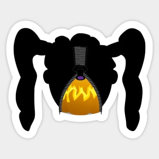 Impatient Halloween Monster Scary Orange True Face Zipper Sticker